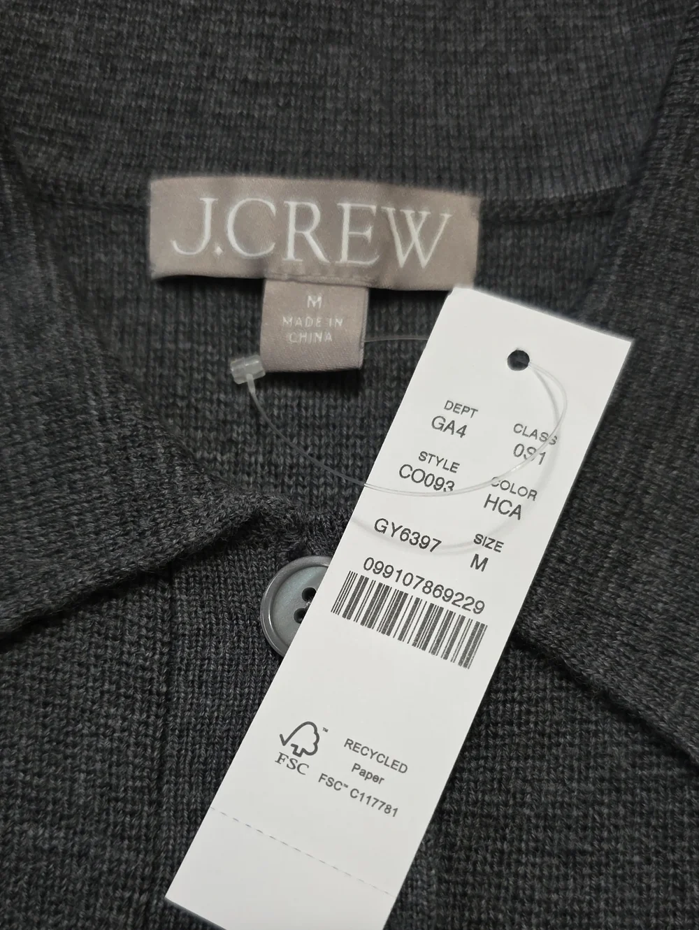J. Crew Bell Sleeve Mini Sweater Dress in Heather Carbon Size Medium NWT
